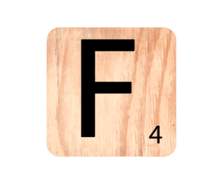 Wooden letter 'F'
